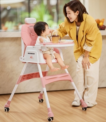 EN71 인증 높은 플라스틱 아기 식탁 의자 아기 먹이 테이블 조정 높이