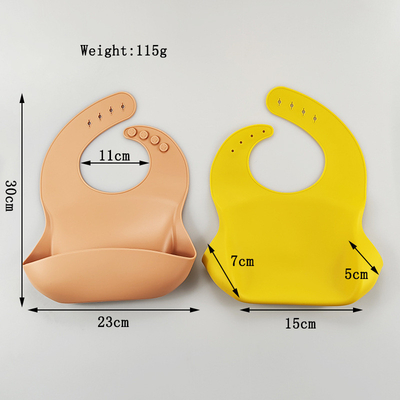 인쇄 된 부드러운 아기 실리콘 비브 음식 포착기와 함께 BPA 무료 300 * 23cm