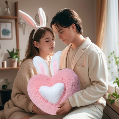 귀여운 심장 모양의 플러시 베개 부드러운 잠자리 베개 거실 장식 발렌타인 데이 선물 편안한 사랑 베개 소파 쿠션